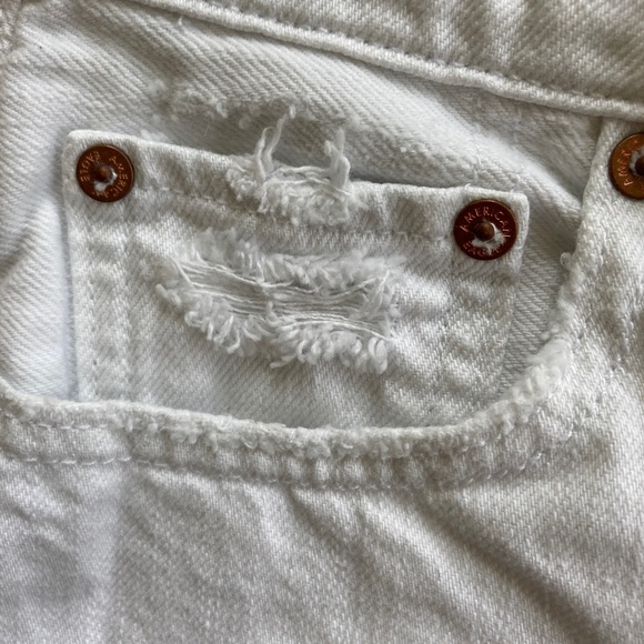 EUC American Eagle white denim distressed shorts - Picture 8 of 13